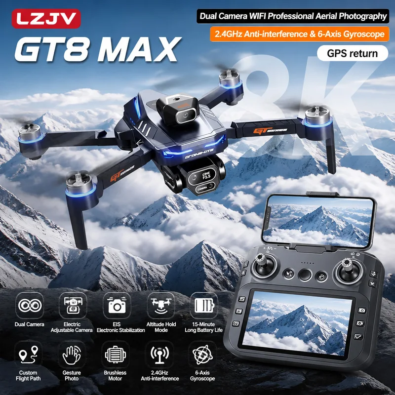 Drone Camera Professional - Drone Pieghevole GT8 Max con Doppia
